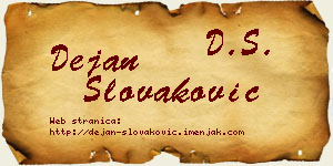 Dejan Slovaković vizit kartica